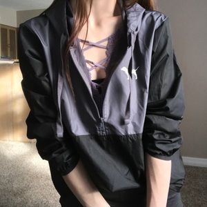 Pink half zip anorak